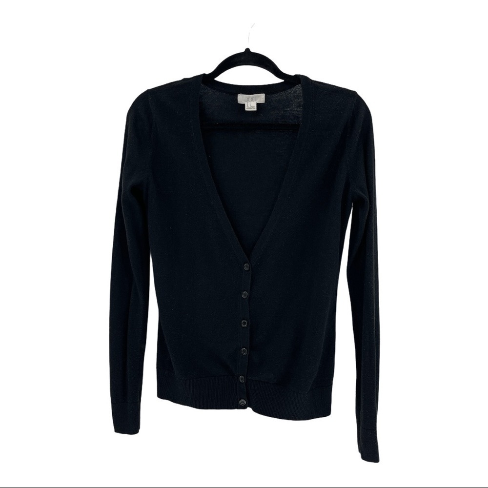 Forever 21 Black V-Neck Cardigan Size S - Picture 5 of 8